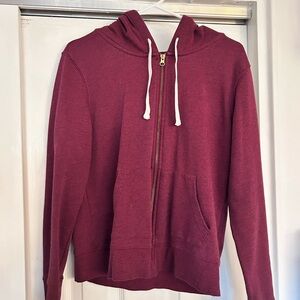 Burgundy Zip-Up Hoodie